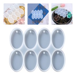 Epoksi Çoklu Silikon Kalıp Anahtarlık Oval Delikli Kolye Küpe Kalıbı 5X3 CM 8 Li Epoksi Çoklu Silikon Kalıp Anahtarlık Oval Delikli Kolye Küpe Kalıbı 5X3 CM 8 Li