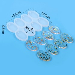 Epoksi Çoklu Silikon Kalıp Anahtarlık Oval Delikli Kolye Küpe Kalıbı 5X3 CM 8 Li Epoksi Çoklu Silikon Kalıp Anahtarlık Oval Delikli Kolye Küpe Kalıbı 5X3 CM 8 Li
