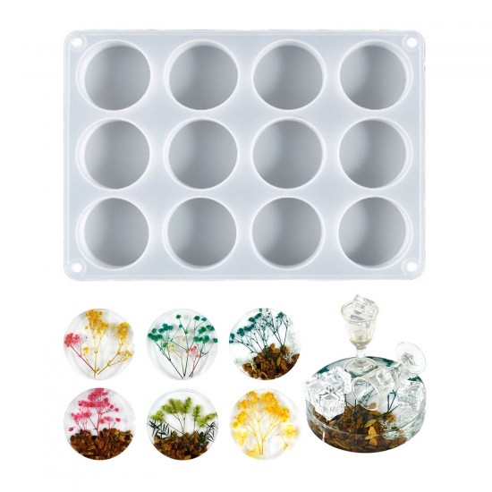 Epoksi Çoklu Silikon Kalıp Daire Yuvarlak Dekoratif Obje Kalıbı 5X5X2 CM 12 Li Epoksi Çoklu Silikon Kalıp Daire Yuvarlak Dekoratif Obje Kalıbı 5X5X2 CM 12 Li