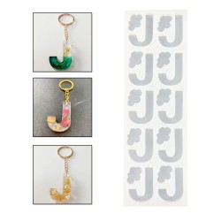 Epoksi Çoklu Silikon Kalıp J Harfi Anahtarlık Reçine Seri Döküm Kalıbı 4 CM 10 Lu Epoksi Çoklu Silikon Kalıp J Harfi Anahtarlık Reçine Seri Döküm Kalıbı 4 CM 10 Lu