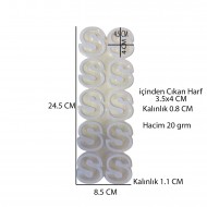 Epoksi Çoklu Silikon Kalıp S Harfi ( Düz)  Anahtarlık Reçine Seri Döküm Kalıbı 4 CM 10 Lu Epoksi Çoklu Silikon Kalıp S Harfi ( Düz)  Anahtarlık Reçine Seri Döküm Kalıbı 4 CM 10 Lu