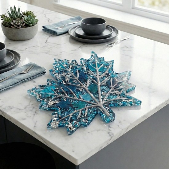 Epoksi Damar Detaylı Çınar Yaprağı Bardak Altlığı Kalıbı 13 CM Epoksi Damar Detaylı Çınar Yaprağı Bardak Altlığı Kalıbı 13 CM