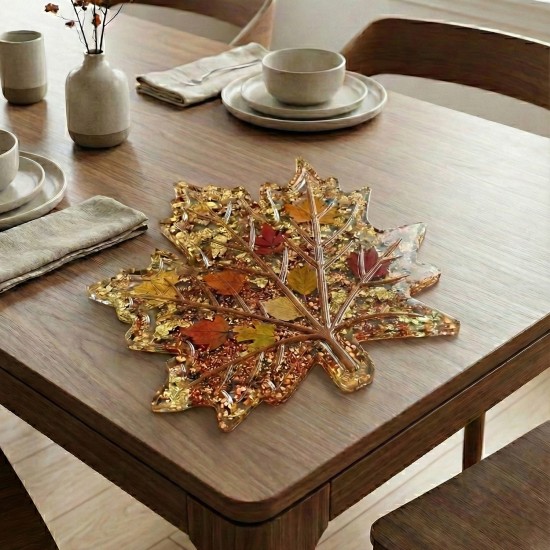 Epoksi Damar Detaylı Çınar Yaprağı Bardak Altlığı Kalıbı 13 CM Epoksi Damar Detaylı Çınar Yaprağı Bardak Altlığı Kalıbı 13 CM