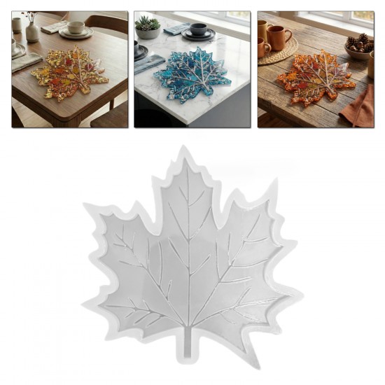 Epoksi Damar Detaylı Çınar Yaprağı Bardak Altlığı Kalıbı 13 CM Epoksi Damar Detaylı Çınar Yaprağı Bardak Altlığı Kalıbı 13 CM