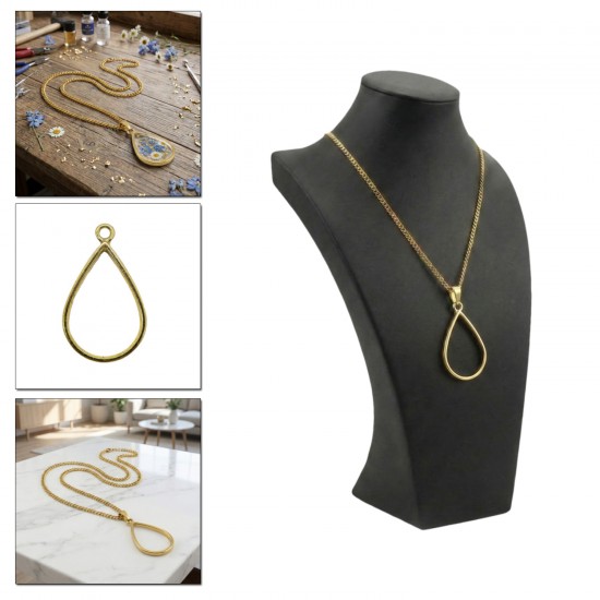 Epoksi Damla Model Metal Kolye Takı Ucu (5 Adet)