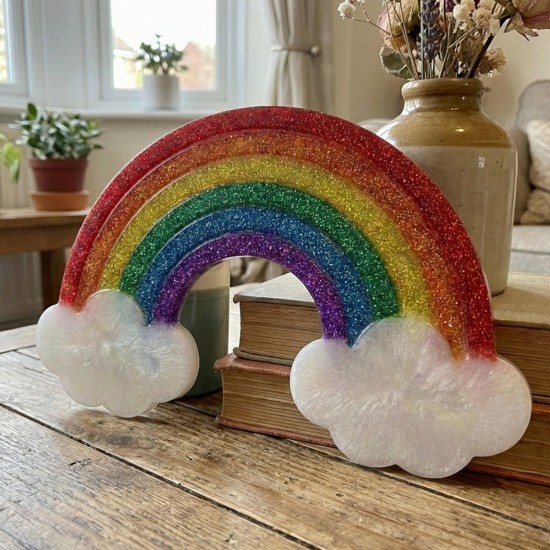 Epoksi Gökkuşağı Ve Bulutlu Baby Shower Dekorasyon Kalıbı Epoksi Gökkuşağı Ve Bulutlu Baby Shower Dekorasyon Kalıbı