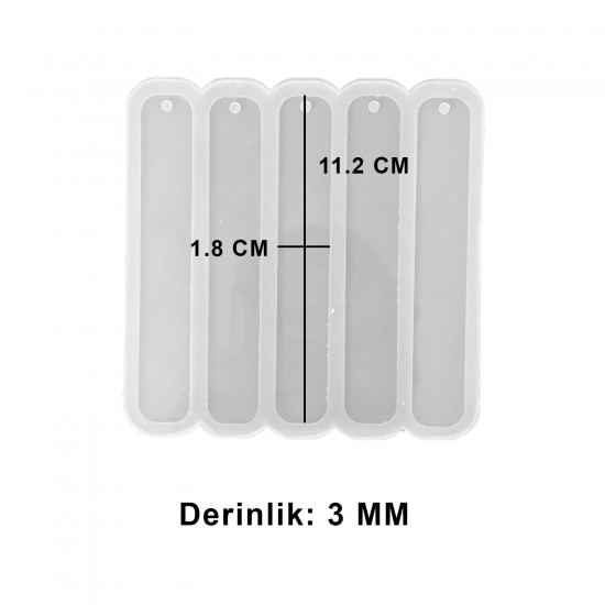 Epoksi Kalıbı Oval Köşeli Kitap Ayracı Kalıbı 5 Li