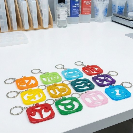Epoksi Kare Burç Kalıbı Anahtarlık ve Kolye Kalıbı Epoksi Kare Burç Kalıbı Anahtarlık ve Kolye Kalıbı