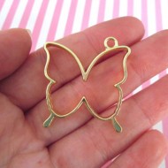Epoksi Kelebek Model Metal Kolye Takı Ucu (5 Adet)