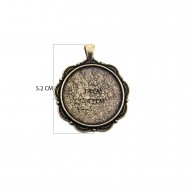 Epoksi Kolye Ucu Kemer Desen Antik Sarı (5 ADET)