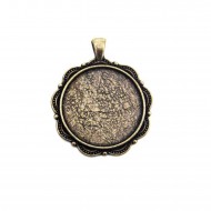 Epoksi Kolye Ucu Kemer Desen Antik Sarı (5 ADET)