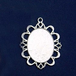 Epoksi Kolye Ucu Oval Desenli Nikel  (5 ADET) Epoksi Kolye Ucu Oval Desenli Nikel  (5 ADET)