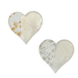 Epoksi  Magnet Gold Gümüş Varaklı Kalp Model 7 CM  (10 Adet) Epoksi  Magnet Gold Gümüş Varaklı Kalp Model 7 CM  (10 Adet)