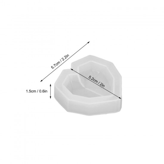 Epoksi, Mum, Taş Tozu 3D Geometrik Kalp Silikon Kalıbı 5.7 CM Epoksi, Mum, Taş Tozu 3D Geometrik Kalp Silikon Kalıbı 5.7 CM