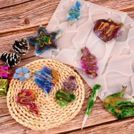 Epoksi Noel Dekorasyon Süsleri Silikon Kalıbı 12 Li (2 Parça)