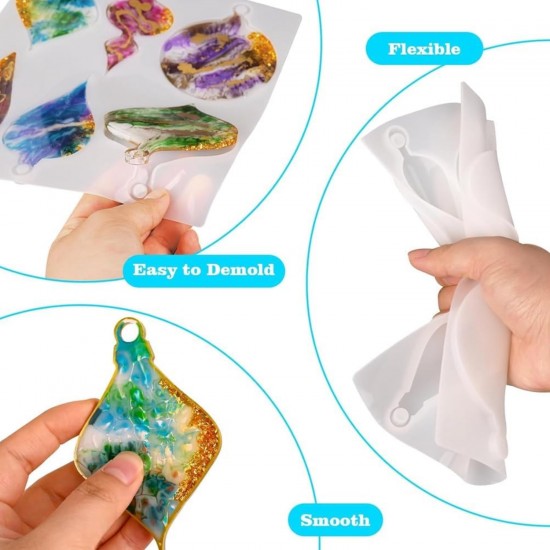 Epoksi Noel Dekorasyon Süsleri Silikon Kalıbı 12 Li (2 Parça) Epoksi Noel Dekorasyon Süsleri Silikon Kalıbı 12 Li (2 Parça)