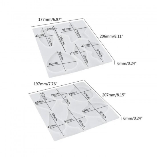 Epoksi Noel Dekorasyon Süsleri Silikon Kalıbı 12 Li (2 Parça) Epoksi Noel Dekorasyon Süsleri Silikon Kalıbı 12 Li (2 Parça)