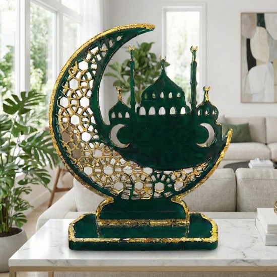 Epoksi Ramazan Temalı Ayaklı Ay Hilal ve Cami Figürlü Dekor Kalıbı Epoksi Ramazan Temalı Ayaklı Ay Hilal ve Cami Figürlü Dekor Kalıbı