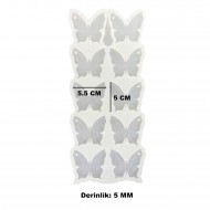 Epoksi Reçine Silikon Kalıp Çoklu Kelebek Delikli Anahtarlık Kalıbı 5 CM 10 Lu Epoksi Reçine Silikon Kalıp Çoklu Kelebek Delikli Anahtarlık Kalıbı 5 CM 10 Lu