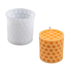 Epoksi Reçine Silikon Kalıp Taş Tozu Baloncuklu Silindir Delikli Mum Kalıbı