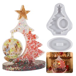 Epoksi Reçine Silikon Yılbaşı Noel Çam Ağacı Fotoğraf Çerçevesi Dekoratif Resimlik Kalıbı Epoksi Reçine Silikon Yılbaşı Noel Çam Ağacı Fotoğraf Çerçevesi Dekoratif Resimlik Kalıbı