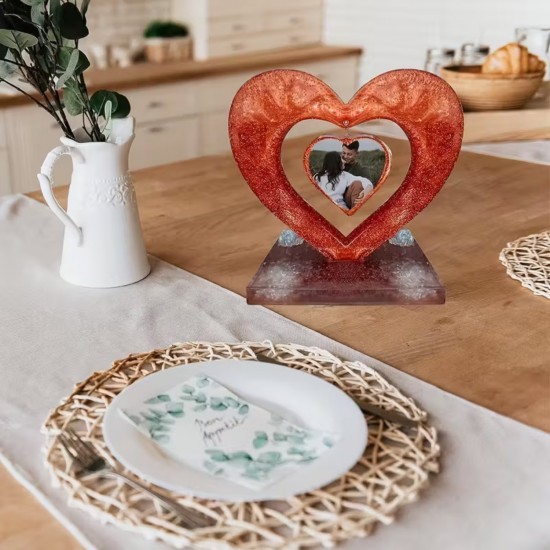 Epoksi Sevgililer Günü Fotoğraf Çerçevesi Kalp Dekoratif Resimlik Kalıbı Epoksi Sevgililer Günü Fotoğraf Çerçevesi Kalp Dekoratif Resimlik Kalıbı