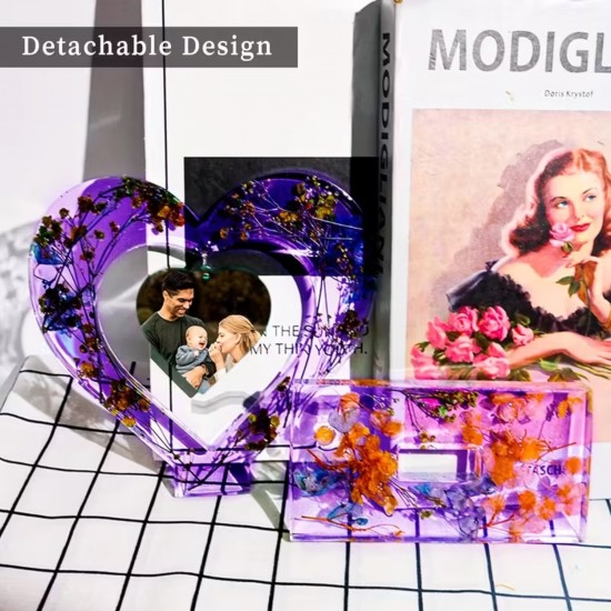 Epoksi Sevgililer Günü Fotoğraf Çerçevesi Kalp Dekoratif Resimlik Kalıbı Epoksi Sevgililer Günü Fotoğraf Çerçevesi Kalp Dekoratif Resimlik Kalıbı