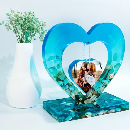 Epoksi Sevgililer Günü Fotoğraf Çerçevesi Kalp Dekoratif Resimlik Kalıbı Epoksi Sevgililer Günü Fotoğraf Çerçevesi Kalp Dekoratif Resimlik Kalıbı