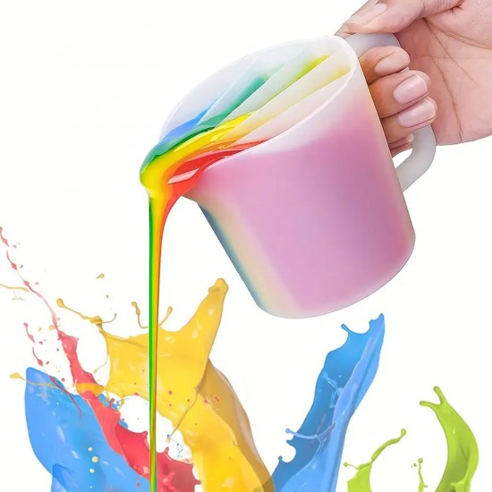 Epoksi Silikon 5 Bölmeli Kulplu Boya Karıştırma Ve Döküm Kabı 500 ML Epoksi Silikon 5 Bölmeli Kulplu Boya Karıştırma Ve Döküm Kabı 500 ML