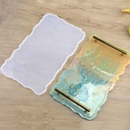 Epoksi Silikon Dalgalı Tepsi  Kalıbı Dikdörtgen 21.7X35.7 CM Epoksi Silikon Dalgalı Tepsi  Kalıbı Dikdörtgen 21.7X35.7 CM