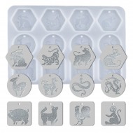 Epoksi Silikon Kalıp 12 Farklı Hayvan Kolye Küpe Kalıbı Epoksi Silikon Kalıp 12 Farklı Hayvan Kolye Küpe Kalıbı