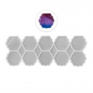 Epoksi Silikon Kalıp Altıgen Tırtıklı Kenar Bardak Altı Ve Magnet Kalıbı 6.8 CM 10 Lu Epoksi Silikon Kalıp Altıgen Tırtıklı Kenar Bardak Altı Ve Magnet Kalıbı 6.8 CM 10 Lu