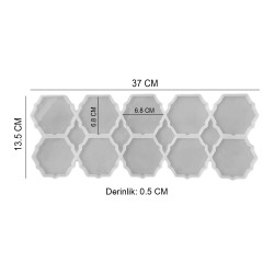Epoksi Silikon Kalıp Altıgen Tırtıklı Kenar Bardak Altı Ve Magnet Kalıbı 6.8 CM 10 Lu Epoksi Silikon Kalıp Altıgen Tırtıklı Kenar Bardak Altı Ve Magnet Kalıbı 6.8 CM 10 Lu