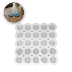 Epoksi Silikon Kalıp Anahtarlık Daire Yuvarlak Delikli Kolye Küpe Kalıbı 2 CM 25 Li