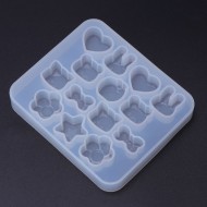 Epoksi Silikon Kalıp Çeşitli Mini Figürler Anahtarlık Kolye Kalıbı 14 Lü