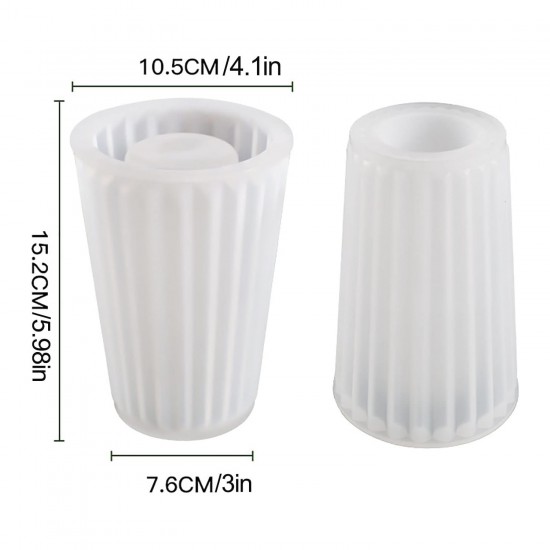 Epoksi Silikon Kalıp Çizgili Geniş Vazo Kalıbı Beton Taş Tozu Vazo Mum Kalıbı 10.5X15.2 CM Epoksi Silikon Kalıp Çizgili Geniş Vazo Kalıbı Beton Taş Tozu Vazo Mum Kalıbı 10.5X15.2 CM
