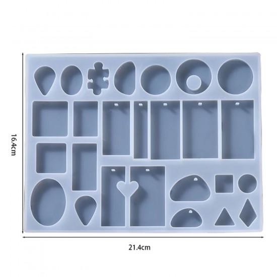Epoksi Silikon Kalıp Çoklu Takı Kolye Küpe Kalıbı 26 Lı 16.4X21.4 CM Epoksi Silikon Kalıp Çoklu Takı Kolye Küpe Kalıbı 26 Lı 16.4X21.4 CM