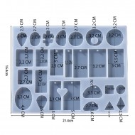 Epoksi Silikon Kalıp Çoklu Takı Kolye Küpe Kalıbı 16.4X21.4 CM 26 Lı Epoksi Silikon Kalıp Çoklu Takı Kolye Küpe Kalıbı 16.4X21.4 CM 26 Lı