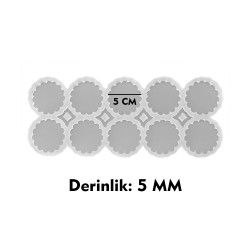 Epoksi Silikon Kalıp Dalgalı Kenar Kolye Anahtarlık Kalıbı 5 CM 10 Lu Epoksi Silikon Kalıp Dalgalı Kenar Kolye Anahtarlık Kalıbı 5 CM 10 Lu