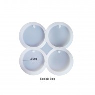 Epoksi Silikon Kalıp Delikli Yuvarlak Anahtarlık Kolye Kalıbı 4 Lü