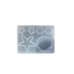 Epoksi Silikon Kalıp  Deniz Kabuğu Şekiller 6 Lı 9048