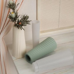 Epoksi Silikon Kalıp Dik Çizgili Vazo Kalıbı Beton Taş Tozu Vazo Mumluk Kalıbı 8.9X19.9 CM Epoksi Silikon Kalıp Dik Çizgili Vazo Kalıbı Beton Taş Tozu Vazo Mumluk Kalıbı 8.9X19.9 CM