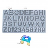 Epoksi Silikon Kalıp Düz Büyük Delikli Harfler ve Rakamlar Kalıbı 36 Lı