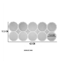 Epoksi  Silikon Kalıp Geode Tırtıklı Kenar Bardak Altı Ve Magnet Kalıbı 7.8 CM 10 lu  Epoksi  Silikon Kalıp Geode Tırtıklı Kenar Bardak Altı Ve Magnet Kalıbı 7.8 CM 10 lu