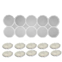 Epoksi  Silikon Kalıp Geode Tırtıklı Kenar Bardak Altı Ve Magnet Kalıbı 7.8 CM 10 lu  Epoksi  Silikon Kalıp Geode Tırtıklı Kenar Bardak Altı Ve Magnet Kalıbı 7.8 CM 10 lu