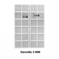 Epoksi Silikon Kalıp Kare Anahtarlık Kalıbı 5 CM 20 Li Epoksi Silikon Kalıp Kare Anahtarlık Kalıbı 5 CM 20 Li