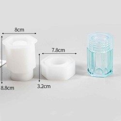 Epoksi Silikon Kalıp Kavanoz 6 Köşeli 8.8 X8 CM  Epoksi Silikon Kalıp Kavanoz 6 Köşeli 8.8 X8 CM