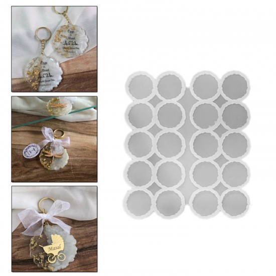 Epoksi Silikon Kalıp Tırtıklı Geode Anahtarlık Kalıbı 5.8 CM 20 Li Epoksi Silikon Kalıp Tırtıklı Geode Anahtarlık Kalıbı 5.8 CM 20 Li