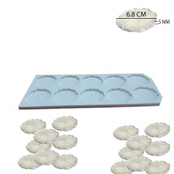 Epoksi  Silikon Kalıp Tırtıklı Kenar Magnet Kalıbı 6.8 CM 10 lu  Epoksi  Silikon Kalıp Tırtıklı Kenar Magnet Kalıbı 6.8 CM 10 lu