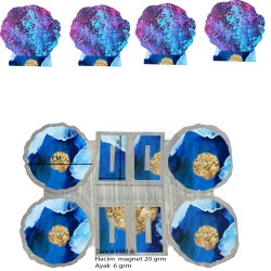 Epoksi  Silikon Kalıp Tırtıklı Kenar Ayaklı Magnet Kalıbı 7 CM  4 Lü Epoksi  Silikon Kalıp Tırtıklı Kenar Ayaklı Magnet Kalıbı 7 CM  4 Lü